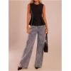 image:imageMakeMeChic Womens Dressy Ruffle Tops Going Out Tank Tops Sleeveless Work Shirt BlouseBlack