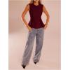 image:imageMakeMeChic Womens Dressy Ruffle Tops Going Out Tank Tops Sleeveless Work Shirt BlouseBurgundy