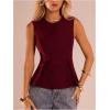 image:imageMakeMeChic Womens Dressy Ruffle Tops Going Out Tank Tops Sleeveless Work Shirt BlouseBurgundy