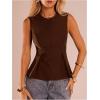 image:imageMakeMeChic Womens Dressy Ruffle Tops Going Out Tank Tops Sleeveless Work Shirt BlouseChocolate Brown