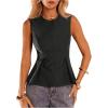 image:imageMakeMeChic Womens Dressy Ruffle Tops Going Out Tank Tops Sleeveless Work Shirt BlouseGrey
