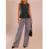 image:imageMakeMeChic Womens Dressy Ruffle Tops Going Out Tank Tops Sleeveless Work Shirt BlouseGrey