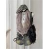 image:imageMakeMeChic Womens Faux Fur Furry Sleeveless Halter Top Tie Open Back Y2K Fall Rave OutfitsKhaki