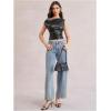 image:imageMakeMeChic Womens Faux Leather One Shoulder Top Ruched Y2k Tank Crop ShirtBlack