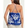image:imageMakeMeChic Womens Floral Boho Halter Tops Criss Cross Backless Beach Vacation TopsMulticolor