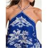 image:imageMakeMeChic Womens Floral Boho Halter Tops Criss Cross Backless Beach Vacation TopsMulticolor