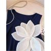 image:imageMakeMeChic Womens Floral Crop Tank Top Crew Neck Sleeveless Going Out TopsBlue