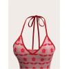 image:imageMakeMeChic Womens Floral Halter Crop Tops V Neck Tie Open Back Sleeveless Y2k Tank TopsMulticolor
