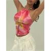 image:imageMakeMeChic Womens Floral Halter Tops Open Back Beaded Sleeveless Crop Summer Tank TopsPink