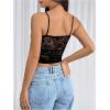 image:imageMakeMeChic Womens Floral Lace Sheer Scoop Neck Camisole Top Spaghetti Strap Tank TopBlack B