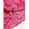 image:imageMakeMeChic Womens Floral Print Lettuce Trim Asymmetrical Hem Slim Fit Cami Crop TopHot Pink