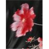 image:imageMakeMeChic Womens Floral Print Satin Halter Tops Shirred Knot Draped Summer ShirtBlack