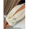 image:imageMakeMeChic Womens Floral Sequin Halter Top Draped Sleeveless Summer Elegant Party TopsApricot