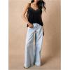 image:imageMakeMeChic Womens Flowy Lace Tops Summer Camisole Vacation Ruffle Backless TopBlack