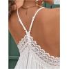 image:imageMakeMeChic Womens Flowy Lace Tops Summer Camisole Vacation Ruffle Backless TopWhite