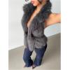 image:imageMakeMeChic Womens Fuzzy Faux Fur Halter Top Sleeveless Tie Backless Summer Going Out Tops Cowboy Chic OutfitsDark Grey