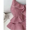 image:imageMakeMeChic Womens Gingham Cami Tops Spaghetti Strap Ruffle Cute Summer Crop Y2K TopRed