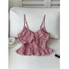 image:imageMakeMeChic Womens Gingham Cami Tops Spaghetti Strap Ruffle Cute Summer Crop Y2K TopRed