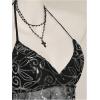 image:imageMakeMeChic Womens Glitter Sequin Mesh Sheer Halter Top Summer Tie Backless Y2K Concert Crop TopsBlack