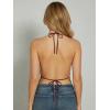 image:imageMakeMeChic Womens Glitter Sequin Mesh Sheer Halter Top Summer Tie Backless Y2K Concert Crop TopsCoffee Brown