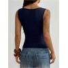 image:imageMakeMeChic Womens Grommet Eyelet Tank Top Grunge Sleeveless Punk Y2K Crop TopsBlue