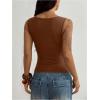 image:imageMakeMeChic Womens Grommet Eyelet Tank Top Grunge Sleeveless Punk Y2K Crop TopsBrown