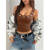 image:imageMakeMeChic Womens Grommet Eyelet Tank Top Grunge Sleeveless Punk Y2K Crop TopsBrown