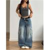 image:imageMakeMeChic Womens Grommet Eyelet Tank Top Grunge Sleeveless Punk Y2K Crop TopsGrey
