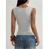 image:imageMakeMeChic Womens Grommet Eyelet Tank Top Grunge Sleeveless Punk Y2K Crop TopsLight Grey