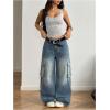 image:imageMakeMeChic Womens Grommet Eyelet Tank Top Grunge Sleeveless Punk Y2K Crop TopsLight Grey