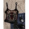 image:imageMakeMeChic Womens Grunge Goth Top 3 Pack Punk Y2k Crop Spaghetti Strap Fitted CamisoleMulticolor