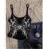 image:imageMakeMeChic Womens Grunge Goth Top 3 Pack Punk Y2k Crop Spaghetti Strap Fitted CamisoleMulticolor B