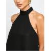 image:imageMakeMeChic Womens Halter Going Out Top Sleeveless Asymmetrical Hem Y2K Party Tank TopsBlack
