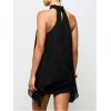 image:imageMakeMeChic Womens Halter Going Out Top Sleeveless Asymmetrical Hem Y2K Party Tank TopsBlack