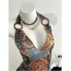 image:imageMakeMeChic Womens Halter Top Ring Linked Tie Backless Boho Bandana TopsMulticolor