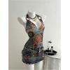 image:imageMakeMeChic Womens Halter Top Ring Linked Tie Backless Boho Bandana TopsMulticolor
