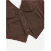 image:imageMakeMeChic Womens Halter Tops Crop Corduroy Button Down Sleeveless Going Out Corset TopBrown
