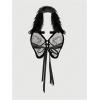 image:imageMakeMeChic Womens Halter Tops Fall Y2K Cheetah Print Faux Fur Bow Backless Crop TopsPink