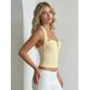 image:imageMakeMeChic Womens Halter Tops Sleeveless Backless Crop Summer Tank TopsYellow