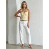 image:imageMakeMeChic Womens Halter Tops Sleeveless Backless Crop Summer Tank TopsYellow