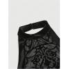 image:imageMakeMeChic Womens Halter Tops Tassel Hem Sleeveless Mesh Sheer Country Concert Tank TopsBlack