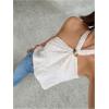 image:imageMakeMeChic Womens Halter Tops White Going Out Backless Cute Summer Criss Cross Classy Night Out TopsApricot