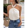 image:imageMakeMeChic Womens Halter Tops White Going Out Backless Cute Summer Criss Cross Classy Night Out TopsApricot