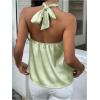 image:imageMakeMeChic Womens Halter Tops White Going Out Backless Cute Summer Criss Cross Classy Night Out TopsMulticolor