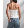 image:imageMakeMeChic Womens Halter Tops White Going Out Backless Cute Summer Criss Cross Classy Night Out TopsWhite C
