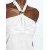 image:imageMakeMeChic Womens Halter Tops White Going Out Backless Cute Summer Criss Cross Classy Night Out TopsWhite D