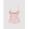 image:imageMakeMeChic Womens Lace Camisole Top Ruffle Going Out Tops Floral Spaghetti Strap Y2k Crop TopsPink