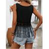 image:imageMakeMeChic Womens Lace Fringe Tank Top Scoop Neck Sleeveless Summer Boho Crop TopsBlack