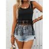 image:imageMakeMeChic Womens Lace Fringe Tank Top Scoop Neck Sleeveless Summer Boho Crop TopsBlack