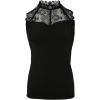 image:imageMakeMeChic Womens Lace Mock Neck Tank Tops Sleeveless Scallop Fitted Dressy TopBlack